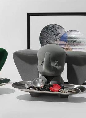 小飞象托 托盘摆件进门玄关钥匙收纳轻奢创意家居高档入户鞋柜装