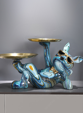 客厅法玄鞋柜斗潮流入户托盘乔迁收纳犬彩色装饰品家居摆件钥匙