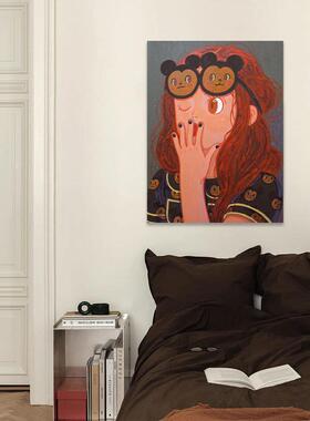 《少女心》风疗萌萌卡通艺术萌萌动物入口装饰画卧室挂画礼品