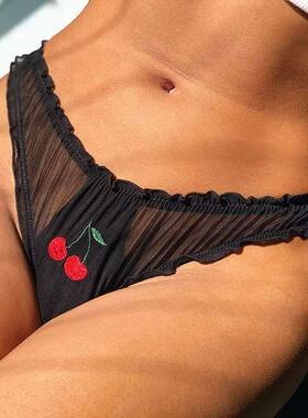 Women Sexy Lace Lingerie Temptation Low-waist Panties Fruit
