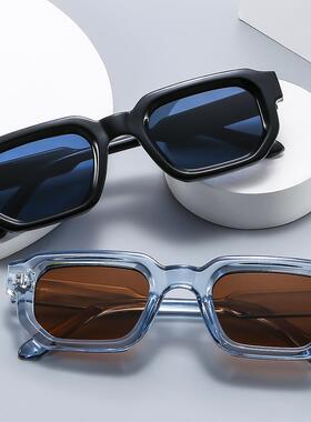 太阳镜女款2026新款女士太阳镜方框太阳镜欧美复古方形加厚小框时