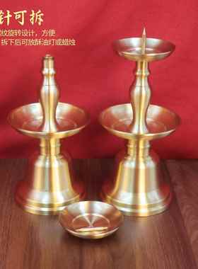 黄铜烛台仿古铜器金属烛台 铜雕工艺烛台铜器双层工艺摆件