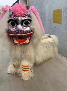 高档舞狮全套醒狮小白狮子双人舞狮白事舞狮全套舞狮表演道具