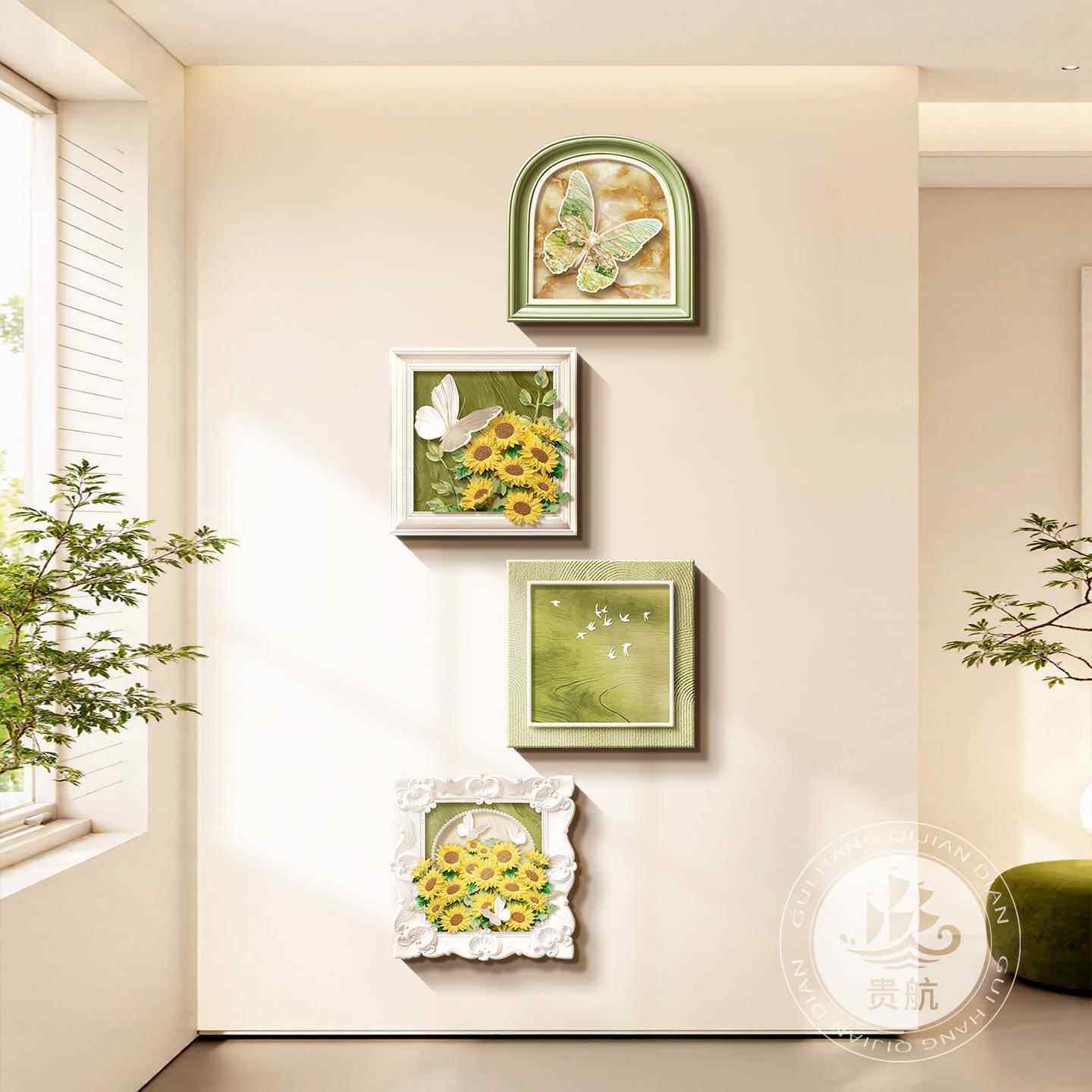 法式奶油风入户玄关装饰画走廊过道组合挂画高级感电视背景墙壁画,淘宝优惠券,粉丝福利购,淘宝优惠卷