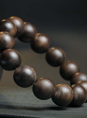 沉水印尼达拉干沉香8佛珠手串1颗念珠80mm老料T4166356木沉香手链
