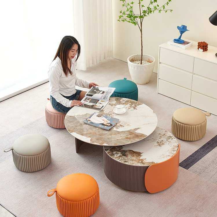 小凳子客厅家用矮凳皮墩子茶几沙发凳脚凳门口换鞋凳圆凳子可叠放,淘宝优惠券,粉丝福利购,淘宝优惠卷