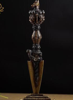 2026藏传密宗 尼泊尔手工铜三面马头明王金刚 普巴金刚