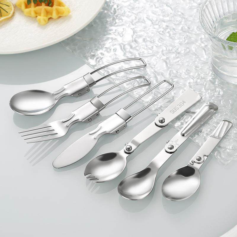 304不锈钢折叠勺子可携式勺叉餐具学生外出可折叠叉子户外旅游,淘宝优惠券,粉丝福利购,淘宝优惠卷