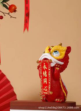 新款直销创意舞狮摆件新中式国潮狮子中国风高端装饰摆设开业乔迁