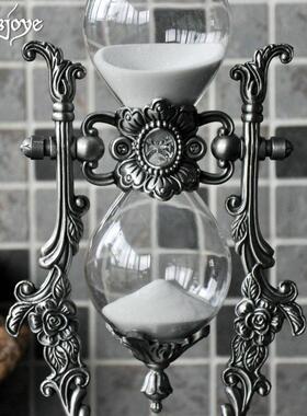 星暮金属沙漏计时器15/30分钟创意摆件家居装饰品送男士女友礼物