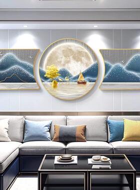 客厅装饰画福禄双全壁画现代轻奢大气三联画寓意好沙发背景墙挂画