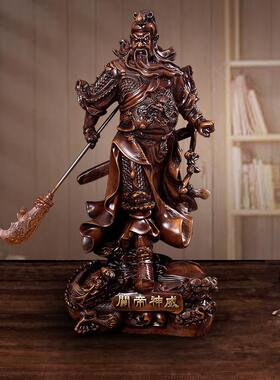 关帝神威武财神关公精品树脂摆件工艺品开业客厅家居装饰礼物招财