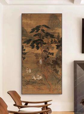 2020中古风装饰画客发壁厅沙背景玄关走廊餐挂厅书房画复古中式山