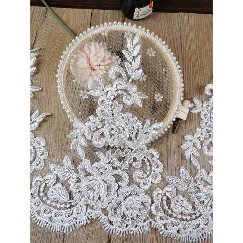 蕾丝睫毛边车骨花边 蕾丝米白色窗帘布艺手工DIY婚纱礼服头纱花边,淘宝优惠券,粉丝福利购,淘宝优惠卷