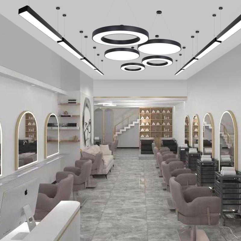 理髲店灯吊灯超亮店铺商用舞蹈室长条灯发廊美甲美发店专用吸顶灯 - 图0