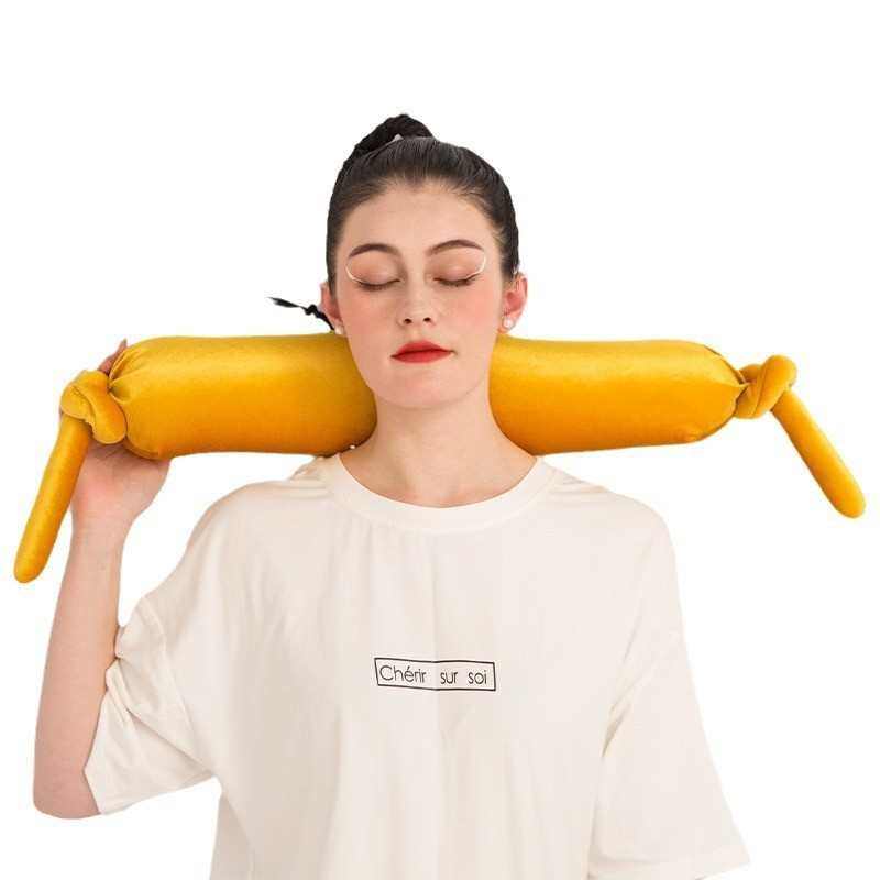 午睡靠枕长条泡沫粒子护颈枕头睡觉专用颈部支撑枕护脖子u型枕,淘宝优惠券,粉丝福利购,淘宝优惠卷