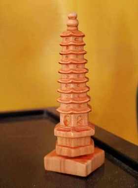 《金榜题名》崖柏木雕文昌塔九层宝塔实木文昌笔学生考试桌面摆件