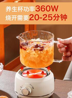 高颜值多功能高硼硅玻璃养生杯迷你600ML小巧精致电热杯煮花茶壶