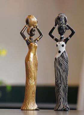 轻奢酒柜装饰品摆件客厅隔断餐边电视柜家居人物艺术工艺品电视柜