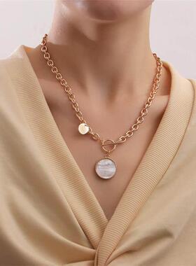 Vintage Women's Punk Gold Silver Color Alloy Necklace Fa