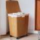 American-style dirty laundry basket household high-value light luxury dirty laundry storage basket with lid cart bedroom imitation rattan laundry basket