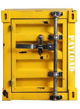 复古收纳床头柜储藏小型意集装箱小柜子旧创风储物柜床边工业柜做