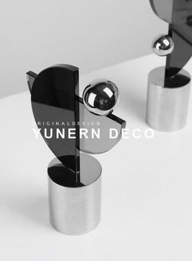 简约现代几何水晶雕塑摆件样板间书房家居玄关博古架装饰品摆设