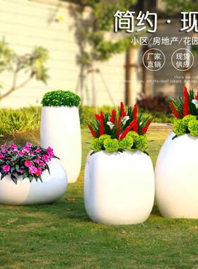 创意花盆陈特大号庭现代简约玻UHA璃钢花钵户花园院房产商业美外