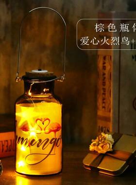 手提吊挂diy星空瓶玻璃许愿 瓶装星星的瓶子LED木塞灯串创意发光