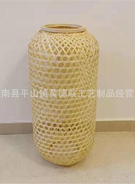 手工编织竹编灯笼中式吊灯 餐厅茶楼竹艺吊灯 古镇中式竹编灯笼