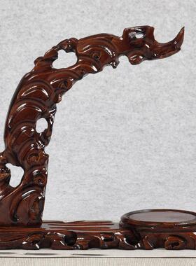 黑梓木根雕红木吊玉架工艺品实木挂玉架覆古中国风毛笔架摆件架
