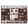 Solid wood wall-mounted ancient rack tea cup rack tea set rack purple sand pot storage rack ornament display rack Duobao Pavilion tea rack