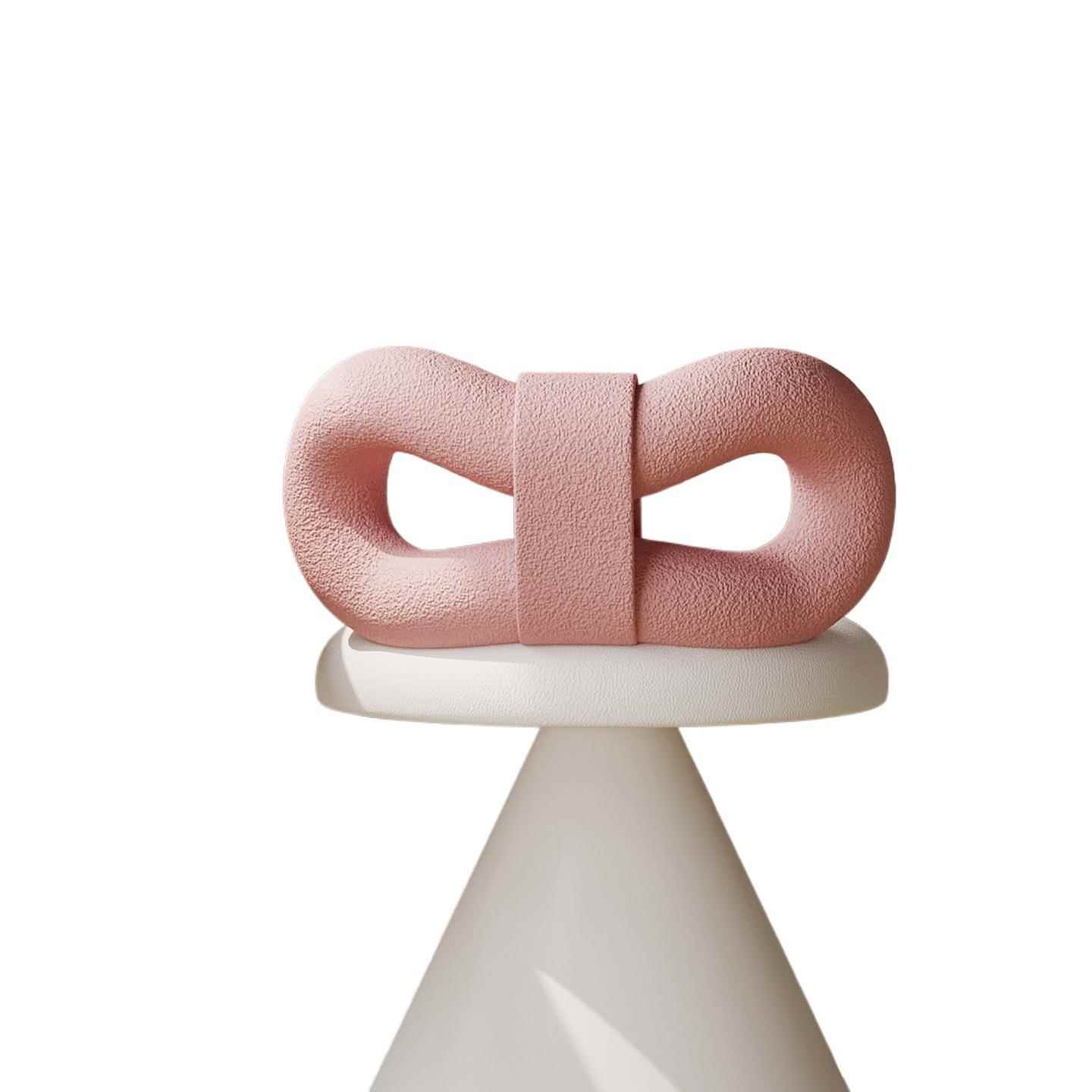 可旋转化妆凳奶油风女生卧室梳妆台椅子感网红蝴蝶结靠背凳子 - 图3