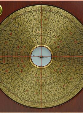 正品万福堂指南针高精度纯铜红木三合一综合盘专业强磁指南针便携