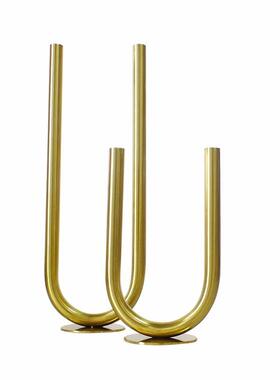 U型烛台后现代奢华样板房餐厅创意摆件欧式简约金属装饰工艺品