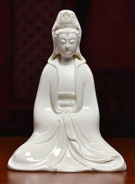 高档戴用玉堂陶瓷观音小佛像客厅供奉家萨车载装饰摆观件自在世音