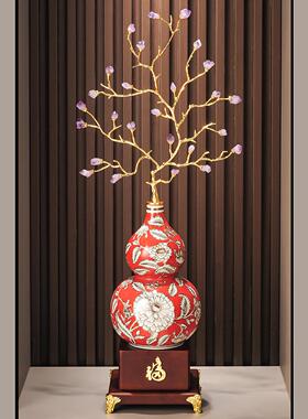 紫气东来入户玄关葫芦摆件大号高档客厅电视柜装饰品乔迁新居礼品