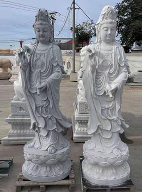 石雕观音汉白玉观音站像寺庙人物雕像各种佛像雕塑厂家