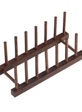 鸡翅木茶饼架 瓷盘架 置物架 茶杯沥水架 展示架 收纳 观赏架