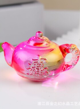 琉璃把把胡打麻将赢钱文玩手把件招财礼品家居装饰水晶把把壶摆件