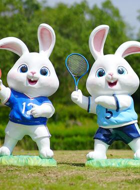 幼儿园彷真动物卡通兔子雕塑摆件别墅庭院样品屋展示中心园林景观