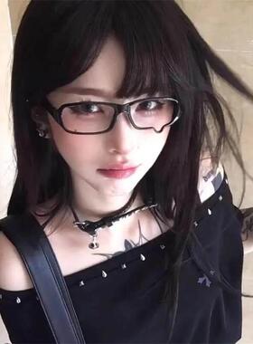 流泪眼镜框可爱日系哭哭眼镜无镜片滴泪眼镜架高级感镜架素颜神器