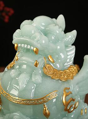 纳财貔貅摆客办厅玄台关公室前件飞天皮丘5029装饰品店铺开业乔迁