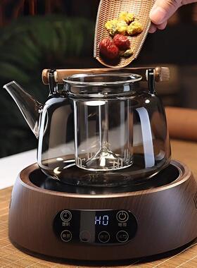康米黑晶炉玻璃提梁壶家用煮茶壶烧水壶大容量保温玻璃茶具煮茶器
