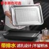 Thickened stainless steel drainage tea tray, rectangular tea table saucer, household double-layer drainage tea set, Kung Fu coffee table