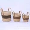 Straw flower pots and rattan flower baskets, straw woven blue and green radish decorative green flower baskets, home furnishings baskets