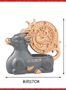 新款现2货正品李居明祥021牛年吉方物正南[犀利牛]摆件办公室当时
