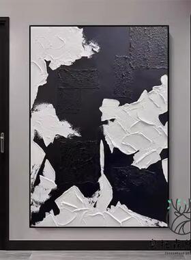 《大梦无间》现代大幅黑白装饰画立体感抽象壁画玄关客厅背景挂画