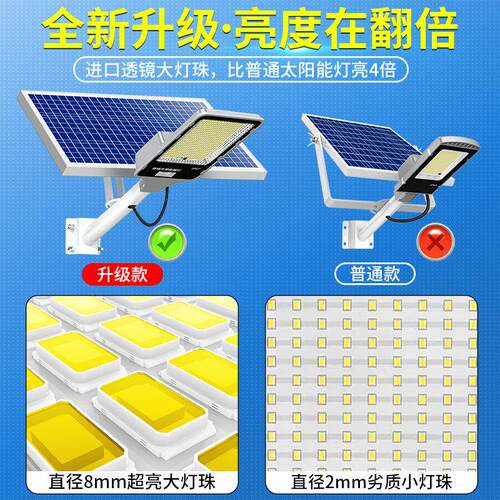 太阳能户外灯家用庭院灯2025新款路灯农村院子超亮大功率照明灯 - 图1