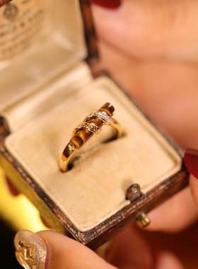 《流光》原创设计中古虎眼石戒指百搭时尚气质小众复古搭配指环